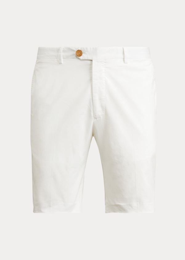 Pantalones Cortos Ralph Lauren Hombre Blancos - Slim Fit Stretch - MGJTQ7093